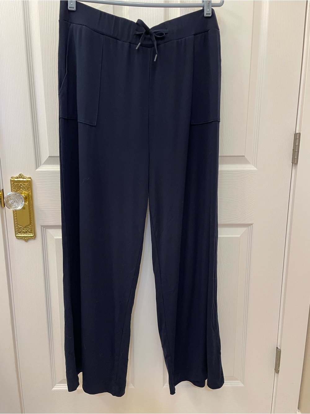 Cozy Earth Navy Bamboo Wide-Leg Drawstring Pants - Picture 2 of 6